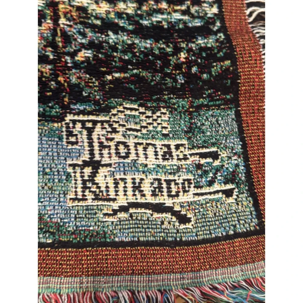 NWT‎ Thomas Kinkade Painter of Light Memorial Tapestry Throw Blanket Made in USA